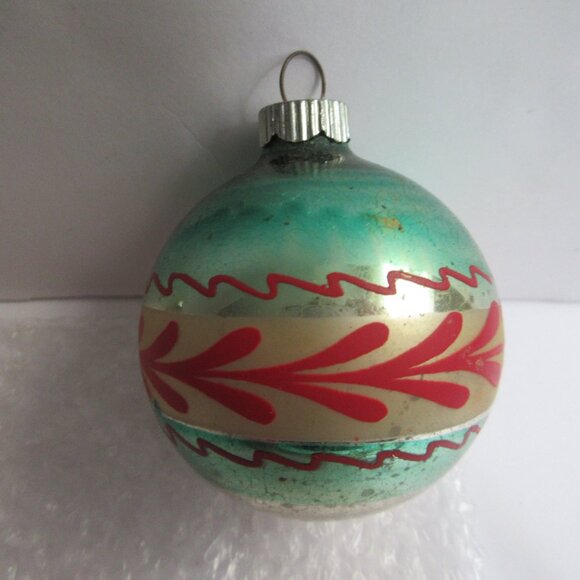 Shiny Brite Striped Glass Christmas Ornaments Set of 8 Pink Gold 1.75" - 2" Vtg - Picture 5 of 16